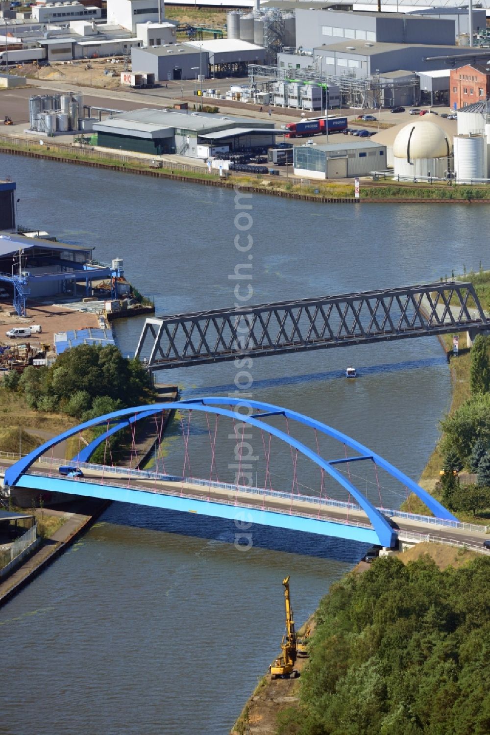 Aerial photograph Genthin - Bridges over the Elbe-Havel-Canel in the state Saxony-Anhalt