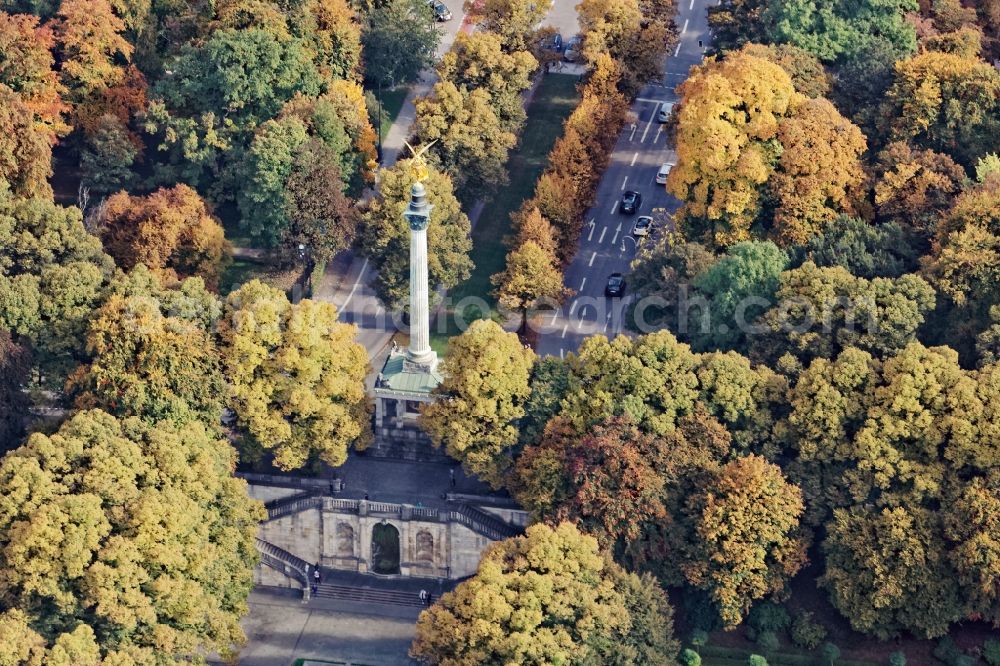 Aerial photograph München - View of the Angel of Peace in Munich in the state Bavaria