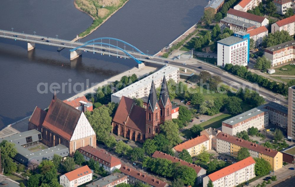 Aerial photograph Frankfurt (Oder) - View of Friedenskirche Frankfurt (Oder) in Brandenburg