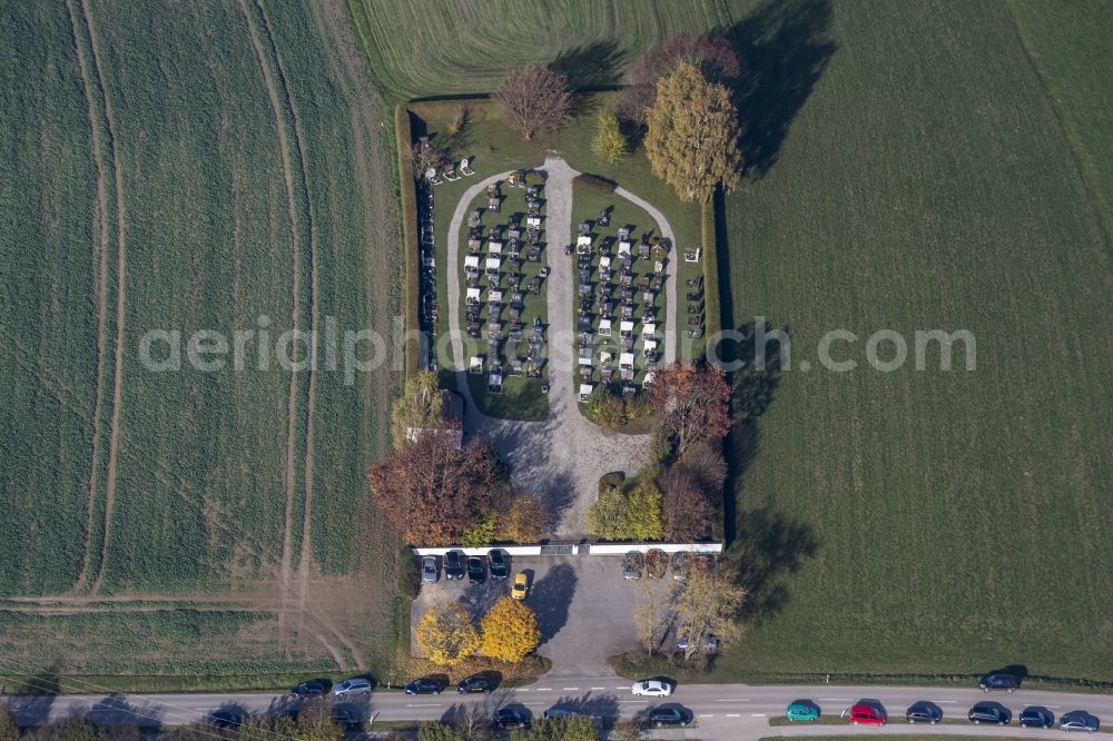 Wurmsham from above - Cemetery at Seifriedswoerth in Wurmsham in Bavaria