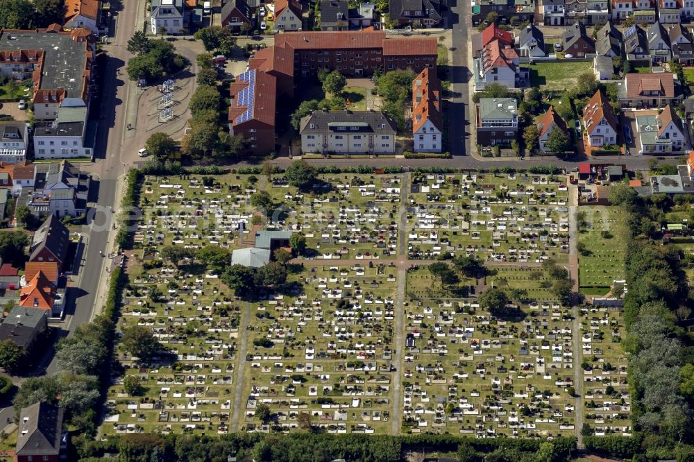 Aerial photograph Norderney - Cemetery on the island of Norderney in Lower Saxony