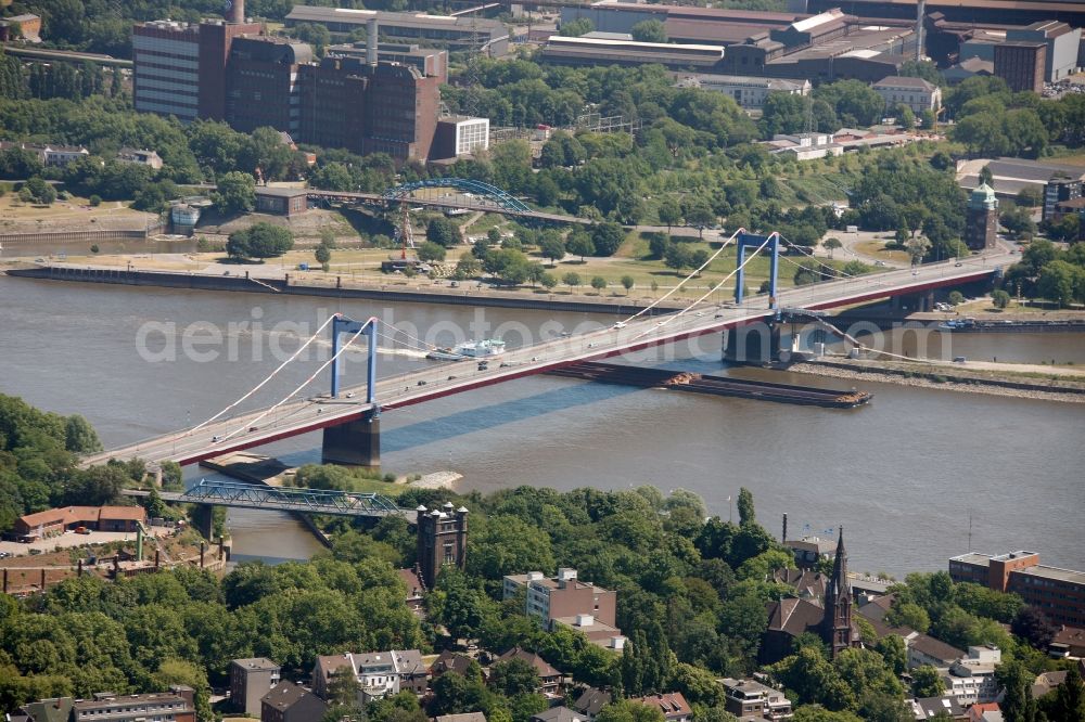 Aerial image Duisburg - View of the Friedrich Ebert bridge in Duisburg in the state North Rhine-Westphalia