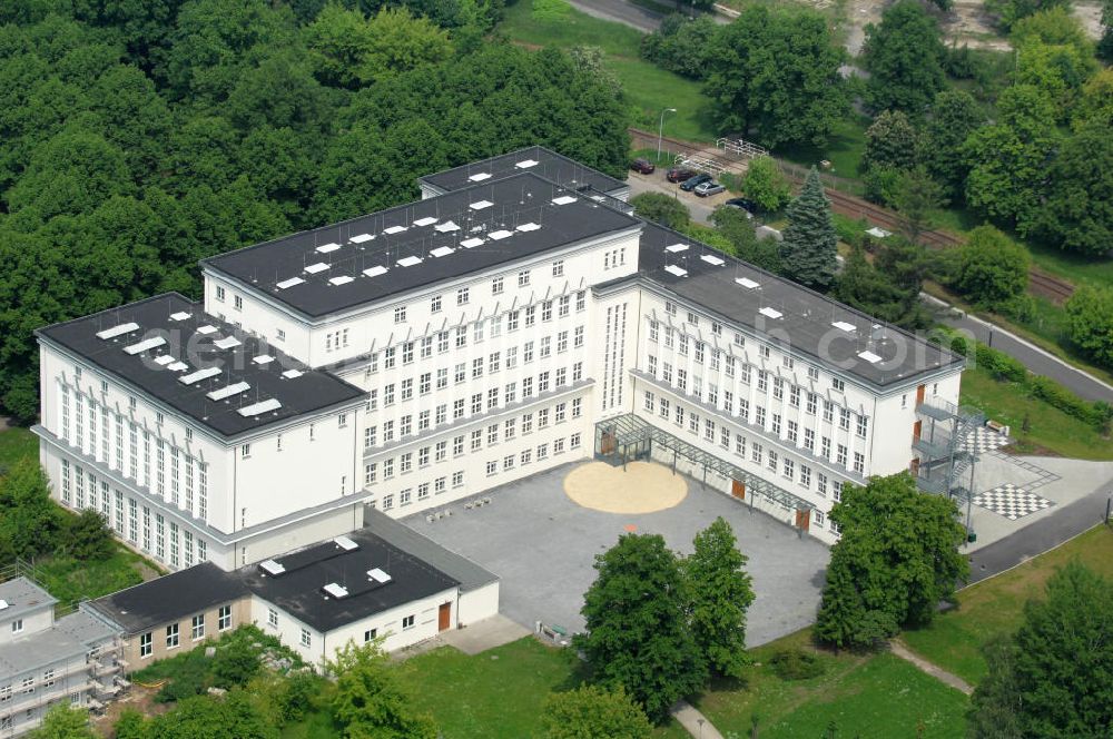 Forst / Lausitz from above - The Europe school, the grammar school Friedrich-Ludwig-Jahn in Forst in the Lusatia