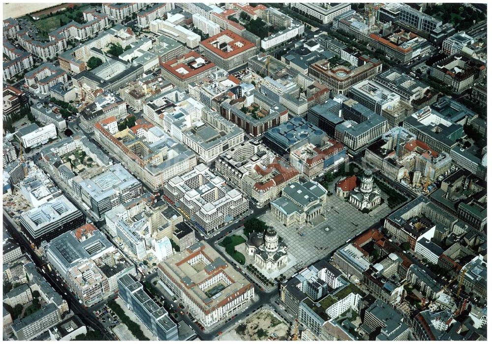 Aerial image Berlin - Friedrichstraße mit Gendarmenmarkt in Berlin-Mitte.