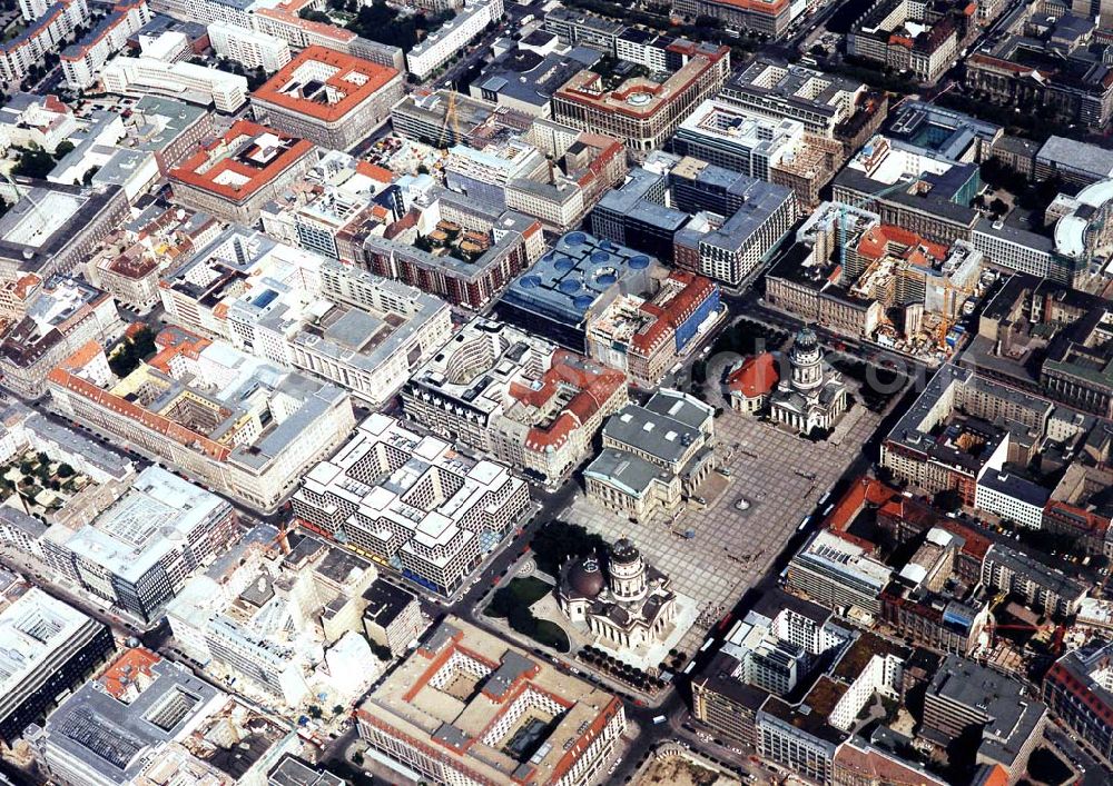 Aerial photograph Berlin - Friedrichstraße mit Gendarmenmarkt in Berlin-Mitte.