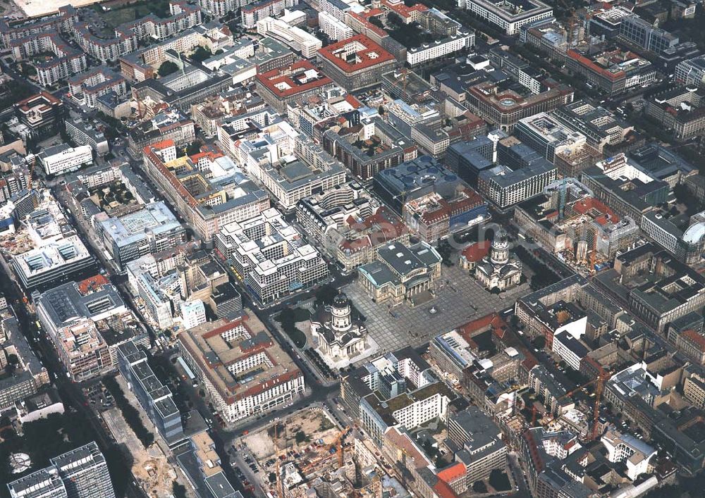 Berlin from above - Friedrichstraße mit Gendarmenmarkt in Berlin-Mitte.