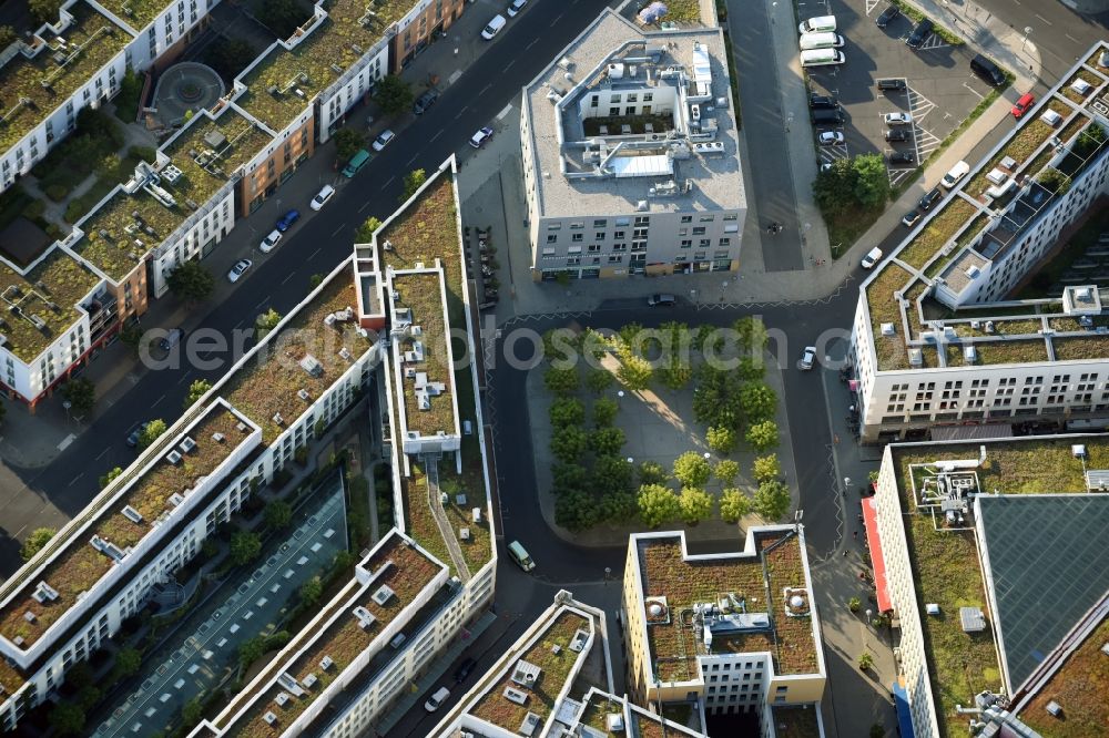 Aerial photograph Berlin - Ensemble space Fritz-Lang-Platz in the inner city center in Berlin