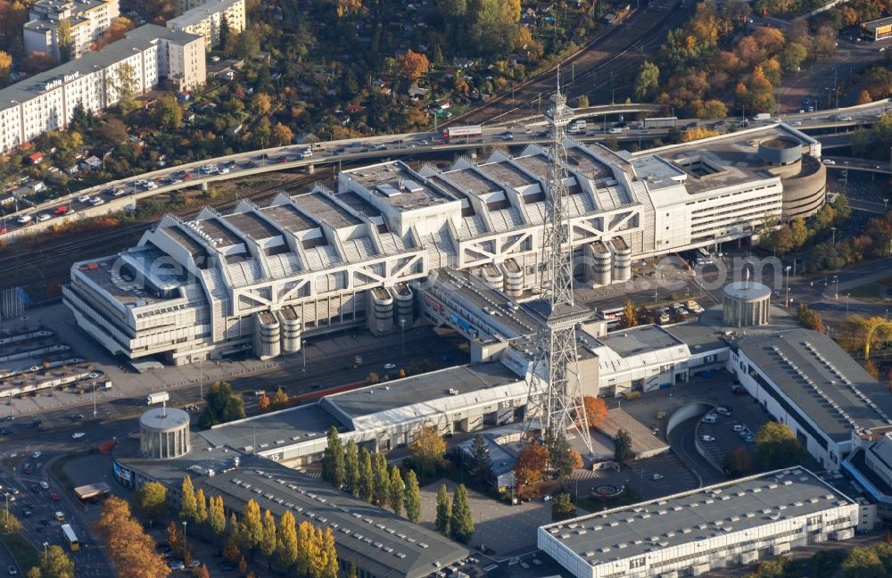 Berlin from above - Radio Tower and the ICC congress center on Messedamm in Charlottenburg district of Berlin in Germany