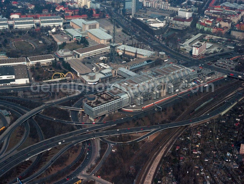 Aerial image Berlin - Radio Tower and the ICC congress center on Messedamm in Charlottenburg district of Berlin in Germany. - scanned after original presentation -