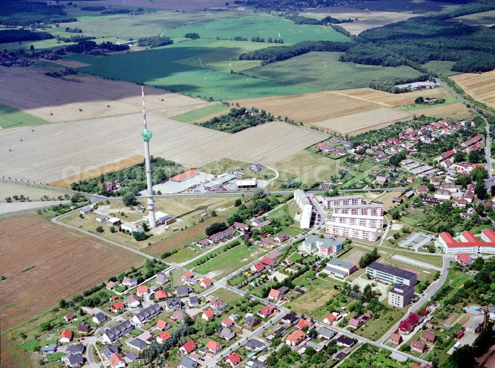 Aerial photograph Calau - Funkturm and transmission system as basic network transmitter in Calau in the state Brandenburg, Germany