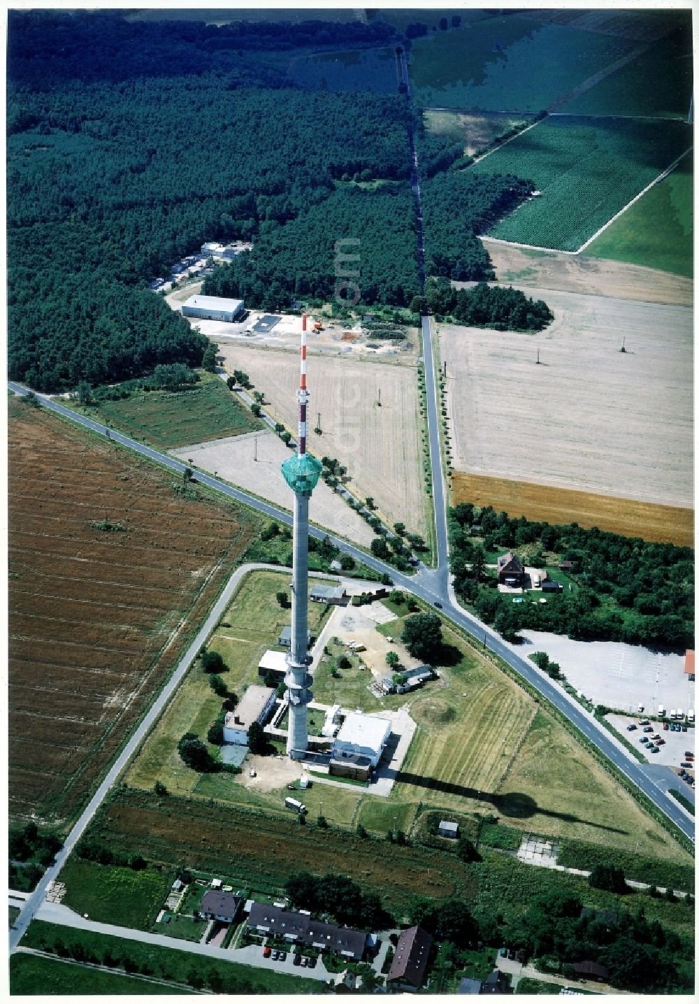 Aerial image Calau - Funkturm and transmission system as basic network transmitter in Calau in the state Brandenburg, Germany