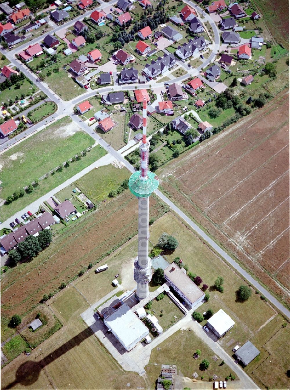 Aerial image Calau - Funkturm and transmission system as basic network transmitter in Calau in the state Brandenburg, Germany