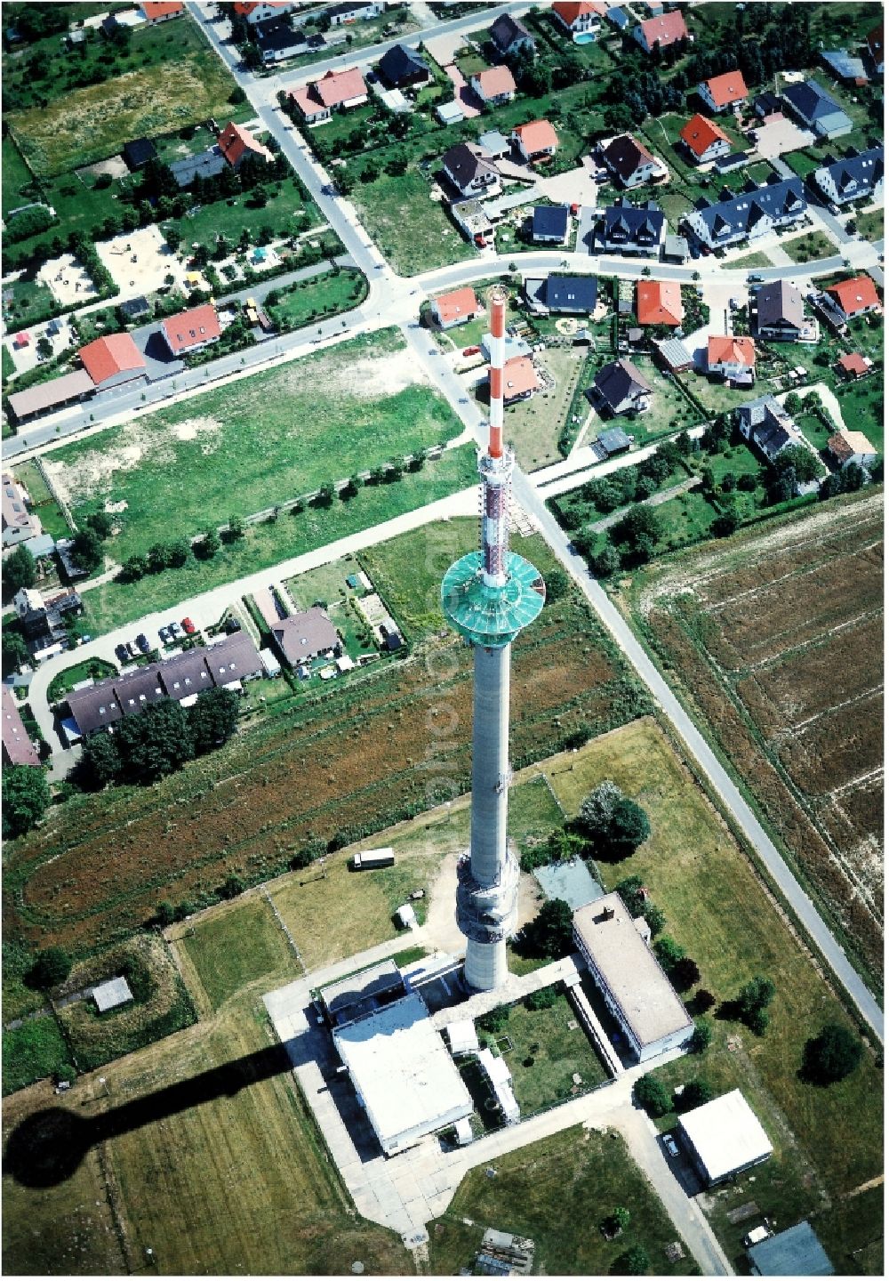 Aerial photograph Calau - Funkturm and transmission system as basic network transmitter in Calau in the state Brandenburg, Germany