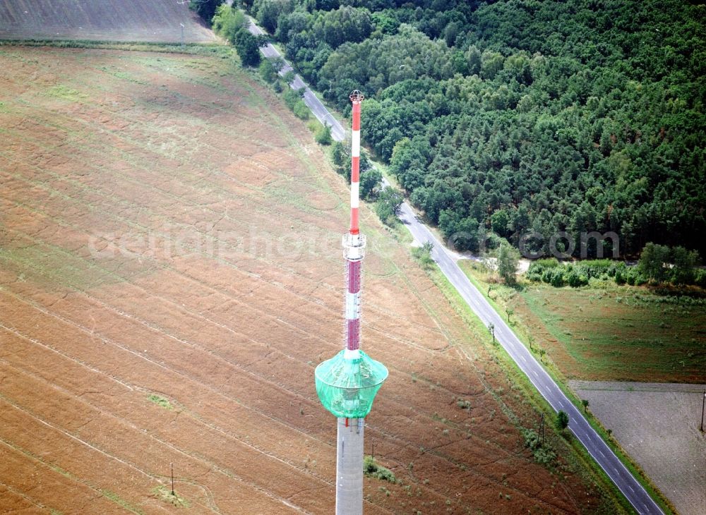 Aerial image Calau - Funkturm and transmission system as basic network transmitter in Calau in the state Brandenburg, Germany