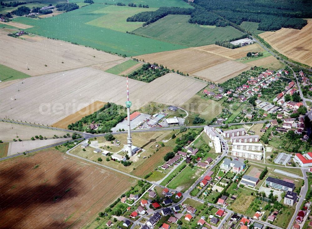 Aerial image Calau - Funkturm and transmission system as basic network transmitter in Calau in the state Brandenburg, Germany