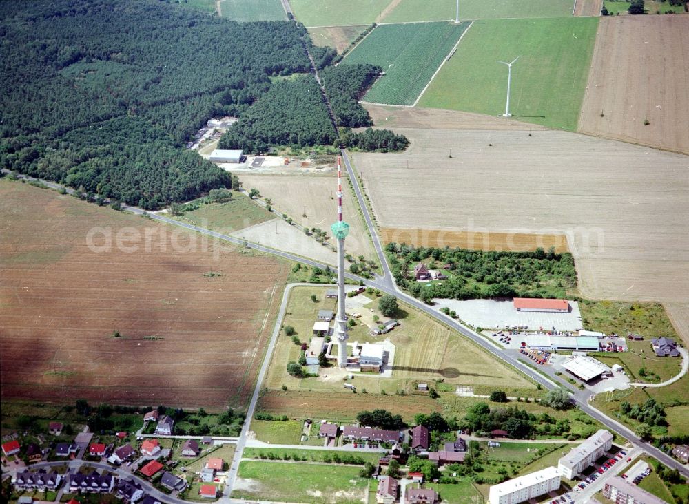 Aerial photograph Calau - Funkturm and transmission system as basic network transmitter in Calau in the state Brandenburg, Germany