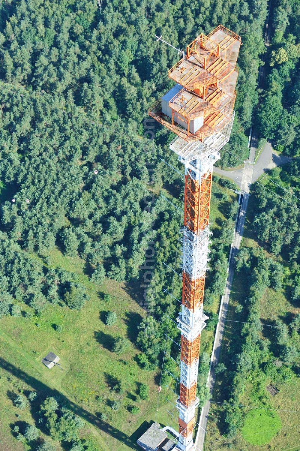 Dannenberg from above - The radio tower at Höhbeck Dannenberg in Lower Saxony