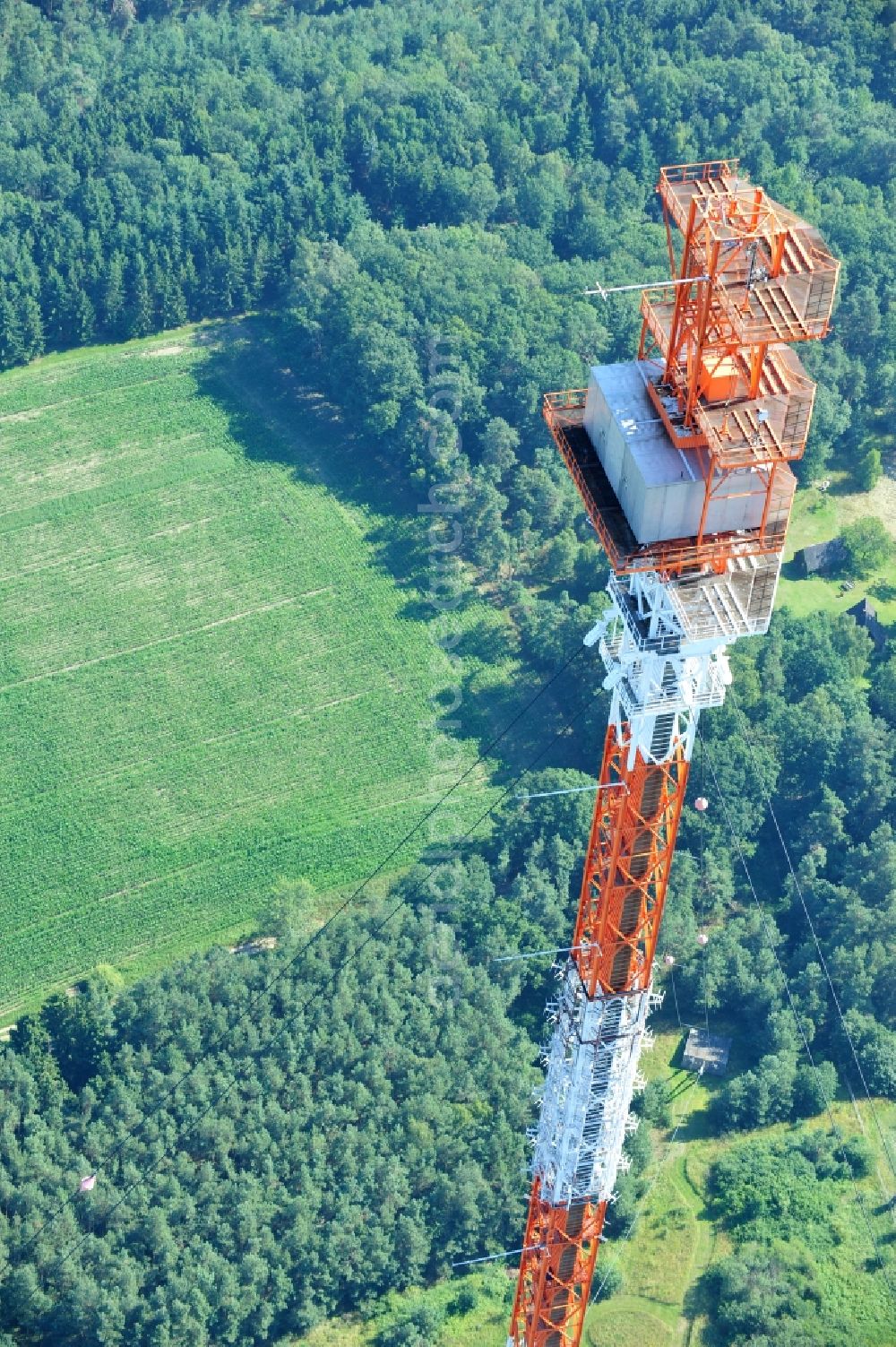 Aerial image Dannenberg - The radio tower at Höhbeck Dannenberg in Lower Saxony