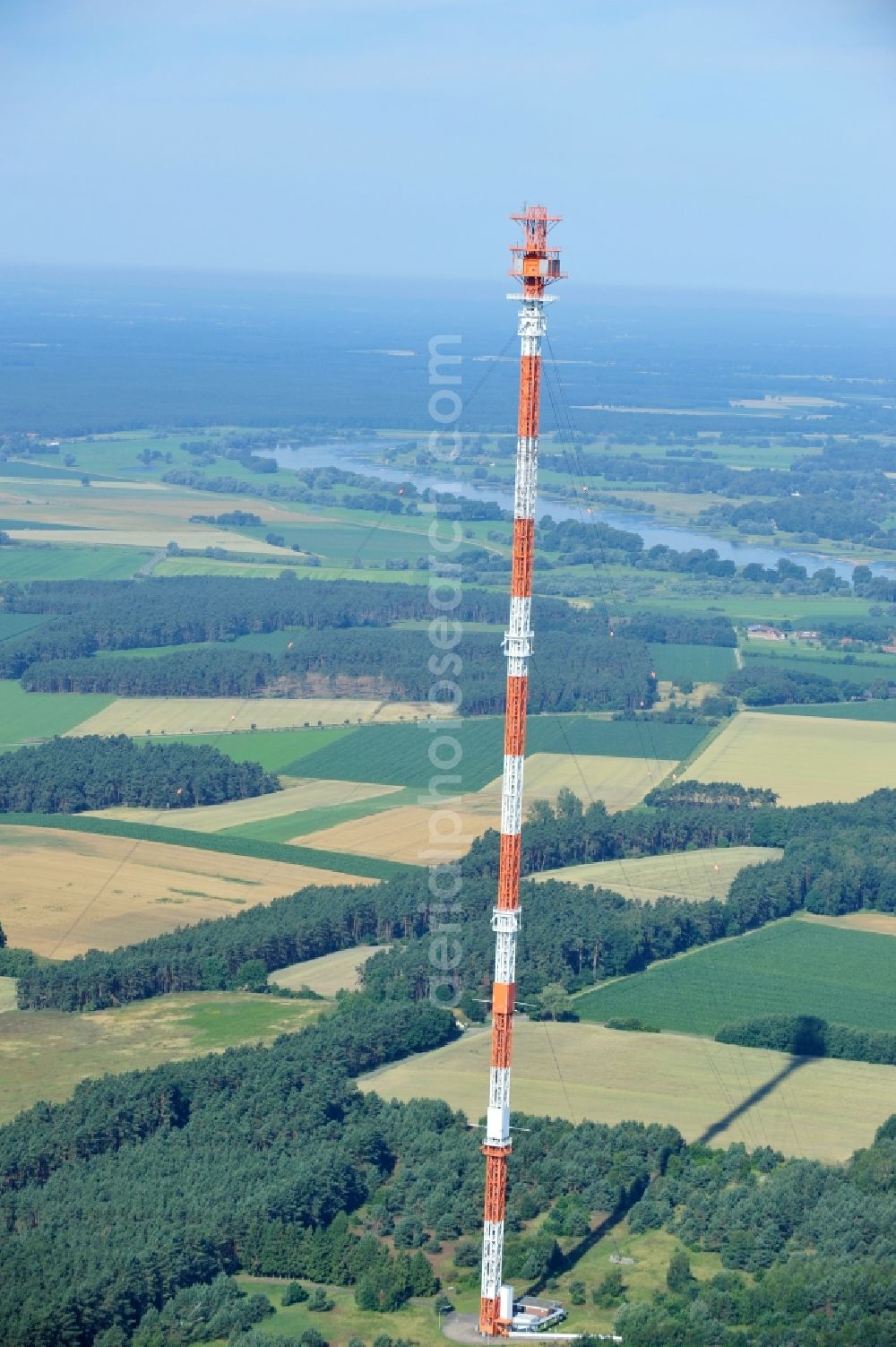 Aerial image Dannenberg - The radio tower at Höhbeck Dannenberg in Lower Saxony