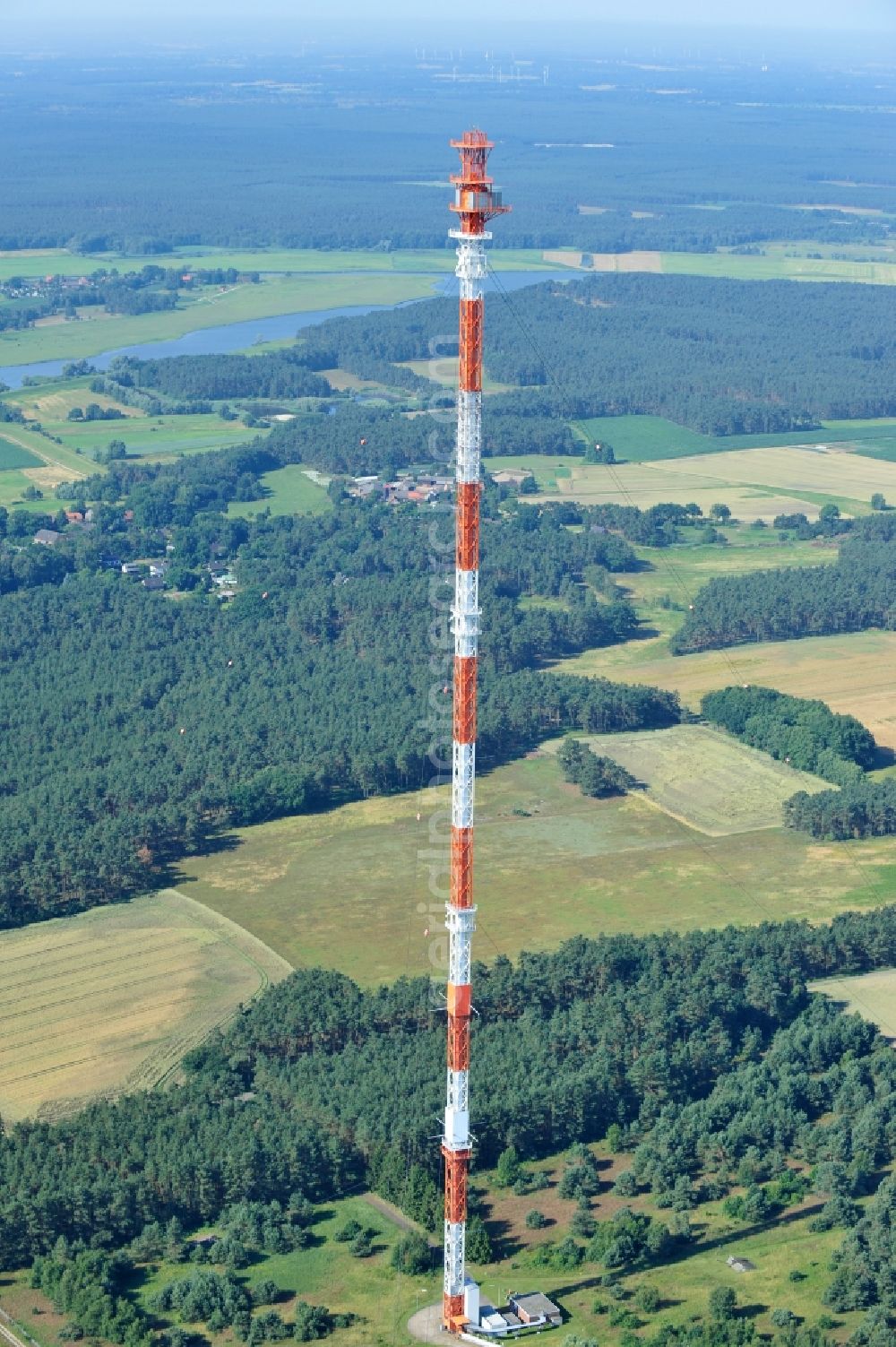 Dannenberg from above - The radio tower at Höhbeck Dannenberg in Lower Saxony