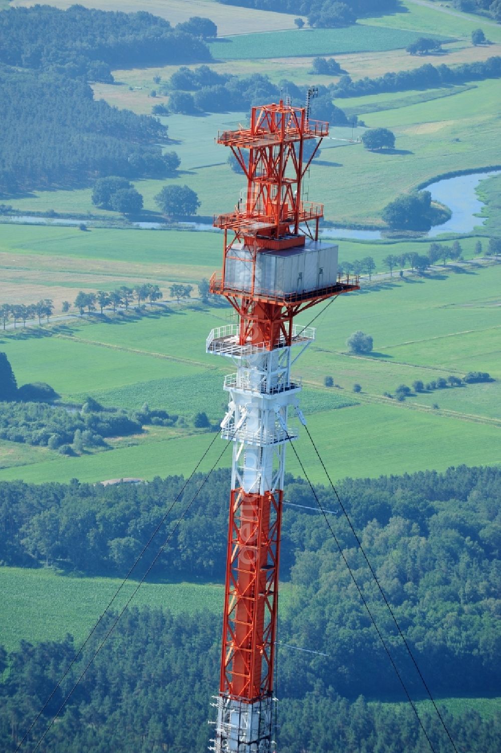 Aerial image Dannenberg - The radio tower at Höhbeck Dannenberg in Lower Saxony