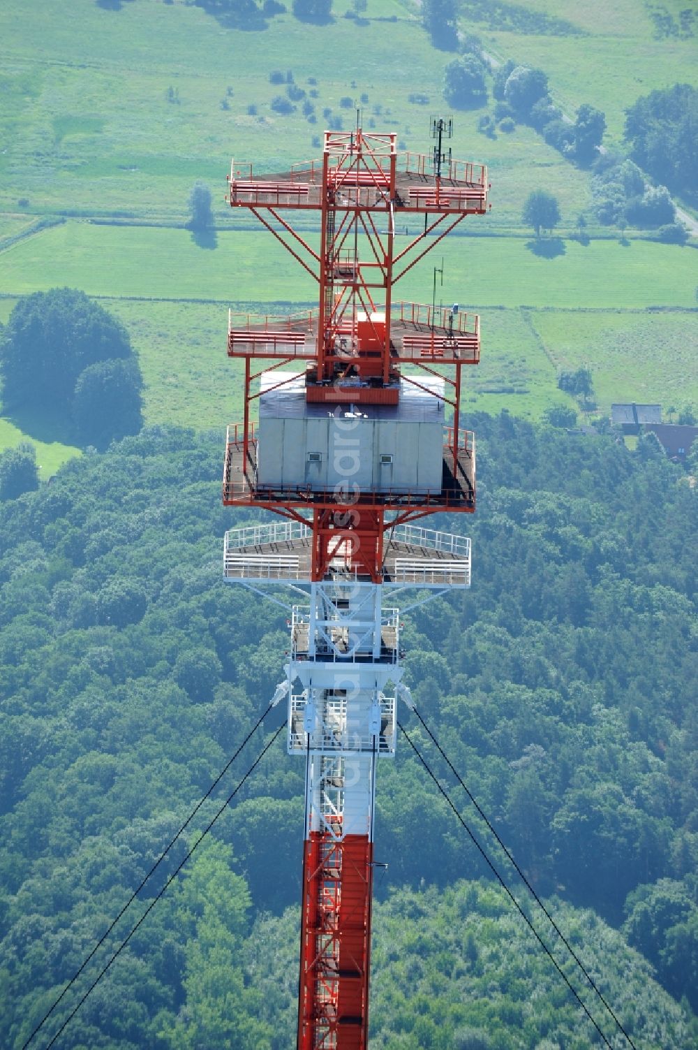 Dannenberg from above - The radio tower at Höhbeck Dannenberg in Lower Saxony