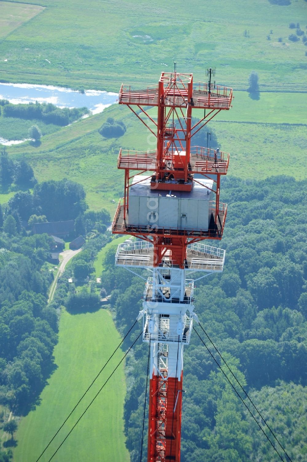 Dannenberg from the bird's eye view: The radio tower at Höhbeck Dannenberg in Lower Saxony