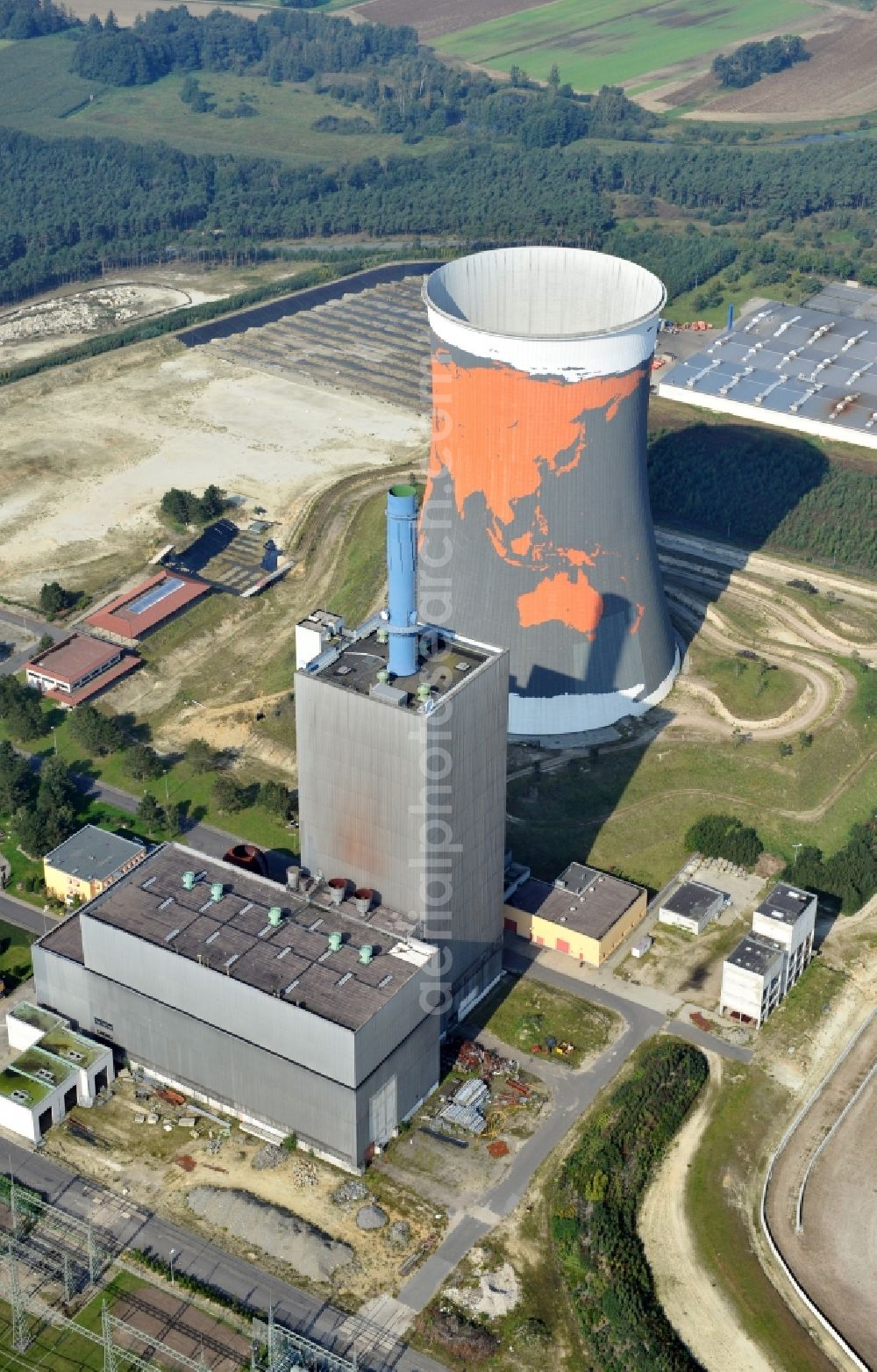 Aerial Photograph Meppen Auf Dem Gelande Des Ehemaligen Kraftwerk Meppen Huntel In Niedersachsen Welches 2000 Von