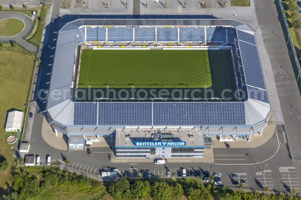 Aerial image Paderborn - Football Stadium Benteler Arena in Paderborn in North Rhine-Westphalia