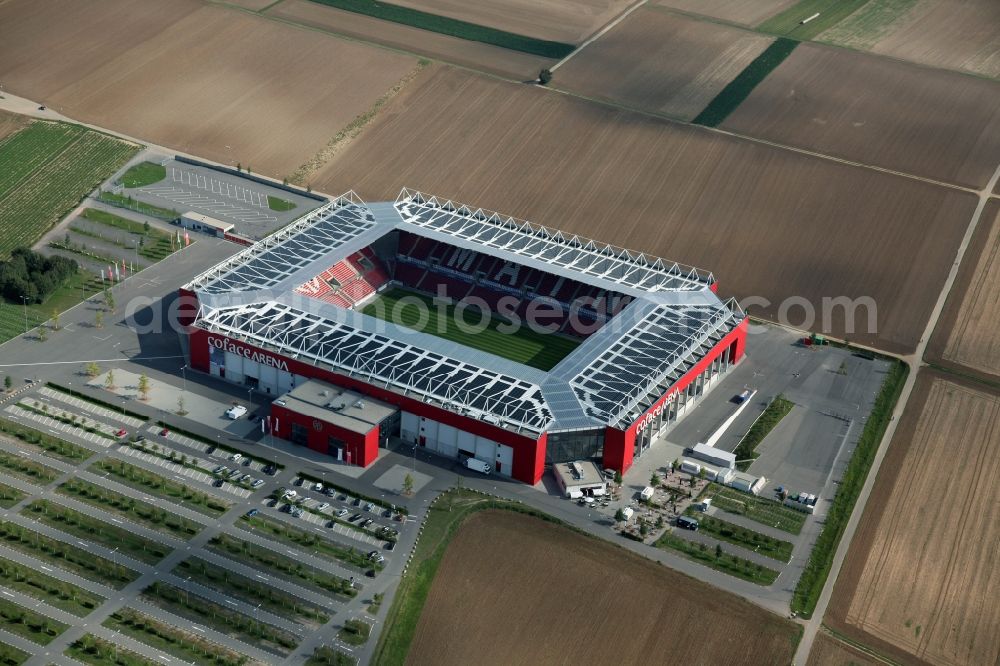 Aerial photograph Mainz - The new stadium Coface-Arena in Mainz, Rhineland-Palatinate