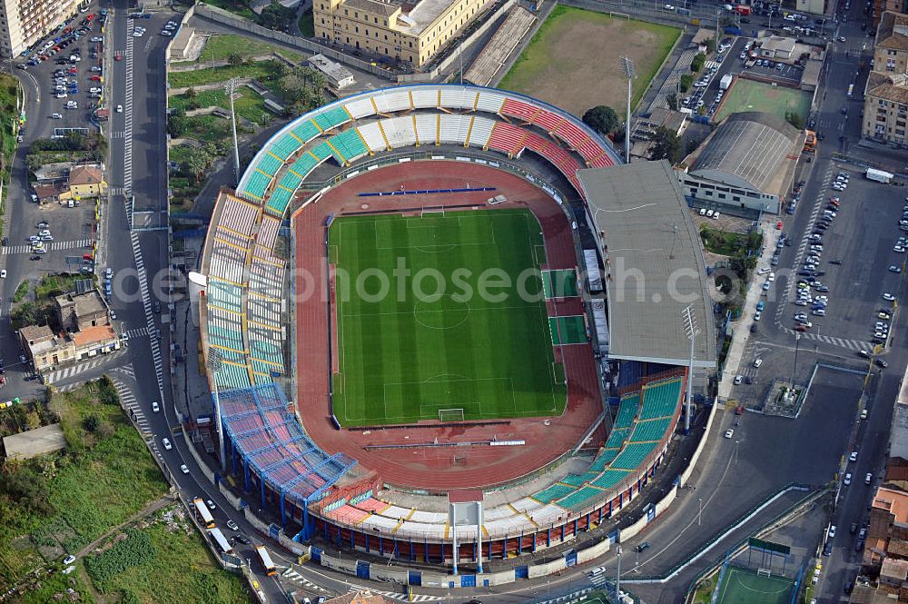 Aerial image Catania - Stadio Angelo Massimino (previously known as Stadio Cibali) is a multi-use stadium in Catania, Italy. It is currently used mostly for football matches and the home of Calcio Catania. The stadium was built in 1937 and holds 23,420. It was named on 2002 after former Catania chairman Angelo Massimino