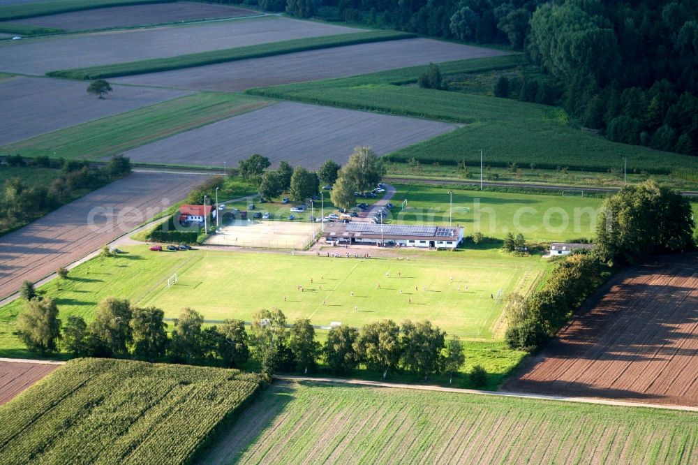 Barbelroth from above - Football pitch in Barbelroth in the state Rhineland-Palatinate