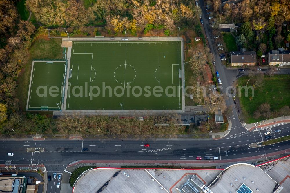 Oberhausen from above - Football pitch at the Bero-Center in Oberhausen in the state of North Rhine-Westphalia