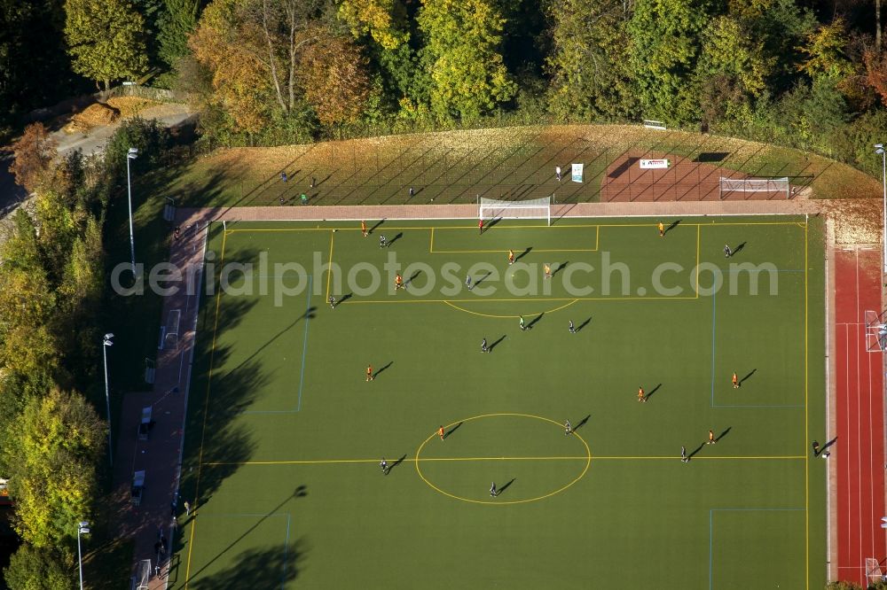 Aerial image Bochum OT Wattenscheid - Football ground Wattenscheid, a district of Bochum in North Rhine-Westphalia