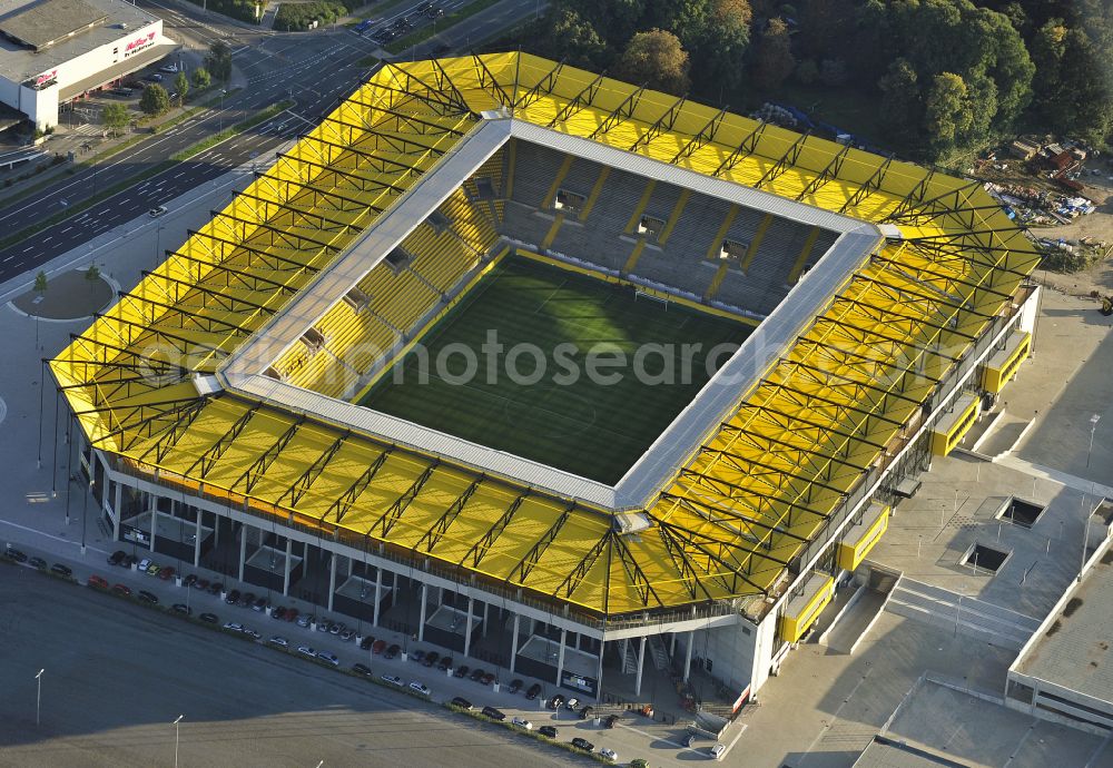 Aerial photograph Aachen - Football stadium tivoli of the football club TSV Alemannia Aachen GmbH on the Am Sportpark Soers in Aachen in the state North Rhine-Westphalia, Germany