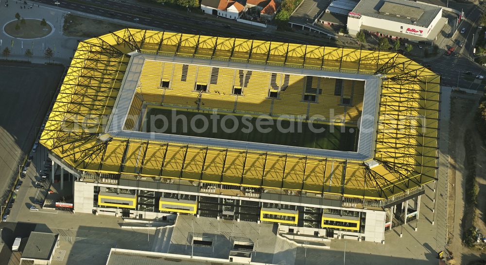 Aachen from the bird's eye view: Football stadium tivoli of the football club TSV Alemannia Aachen GmbH on the Am Sportpark Soers in Aachen in the state North Rhine-Westphalia, Germany