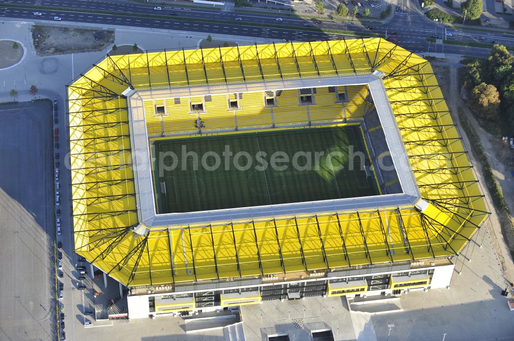 Aerial image Aachen - Football stadium tivoli of the football club TSV Alemannia Aachen GmbH on the Am Sportpark Soers in Aachen in the state North Rhine-Westphalia, Germany