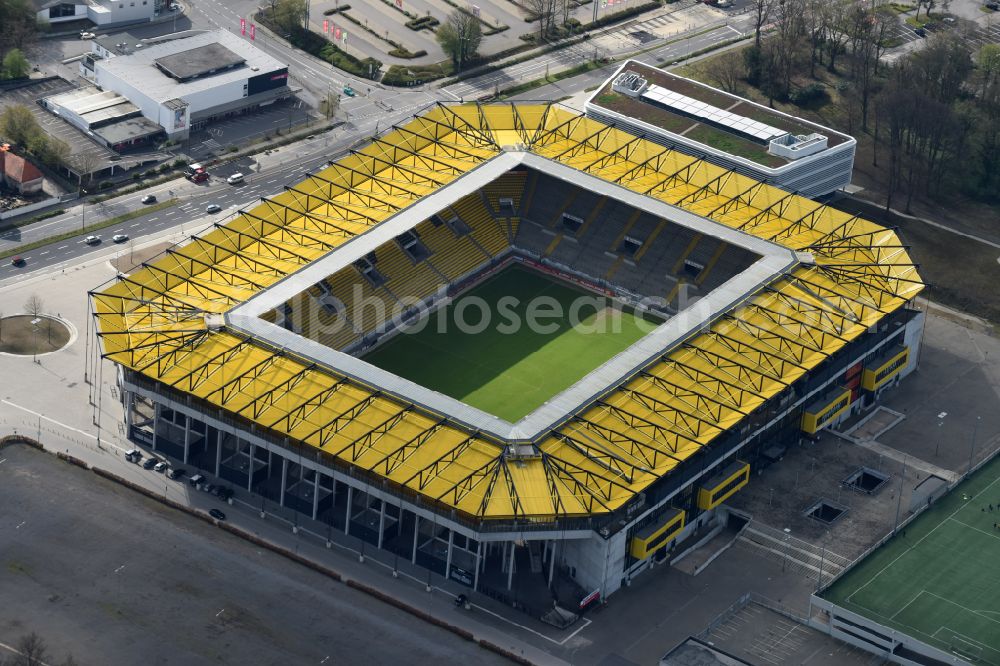 Aerial image Aachen - Football stadium tivoli of the football club TSV Alemannia Aachen GmbH on the Am Sportpark Soers in Aachen in the state North Rhine-Westphalia, Germany