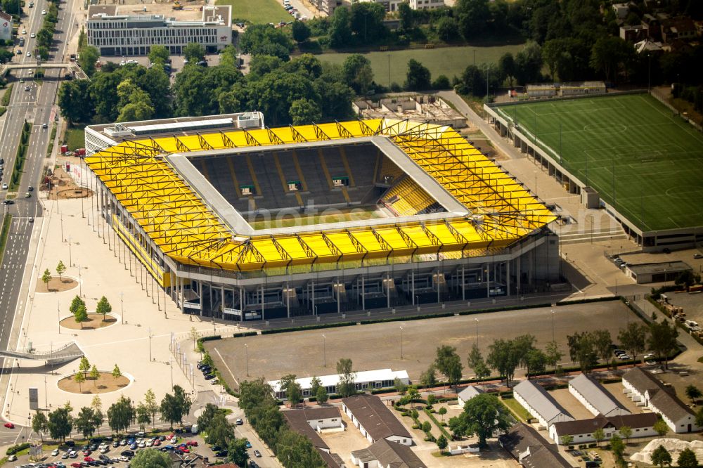 Aerial image Aachen - Football stadium tivoli of the football club TSV Alemannia Aachen GmbH on the Am Sportpark Soers in Aachen in the state North Rhine-Westphalia, Germany