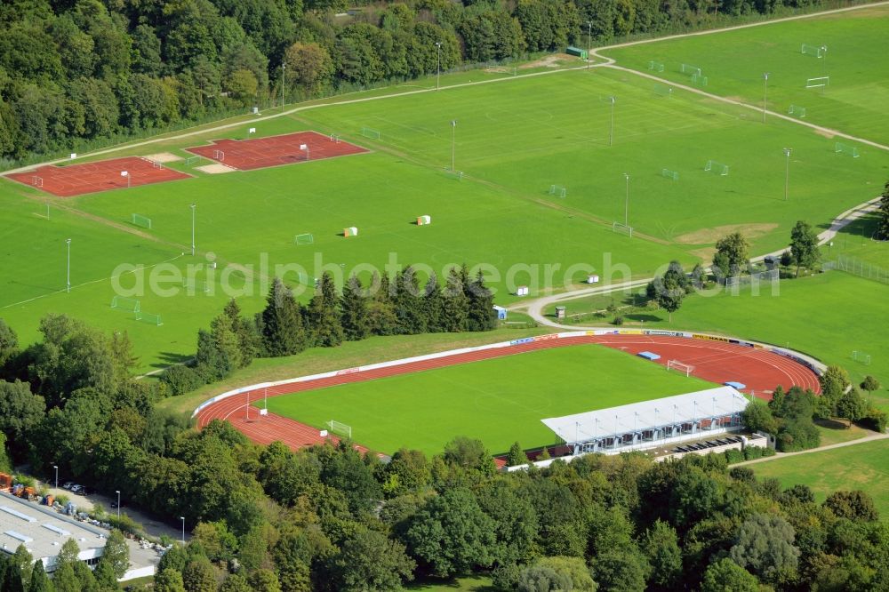 Aerial photograph Augsburg - Football stadium Ernst-Lehner-Stadion of the football club TSV in Augsburg in the state Bavaria