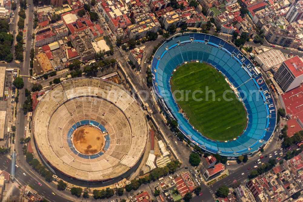 Aerial image Ciudad de Mexico - Football stadium in Ciudad de Mexico in Mexico