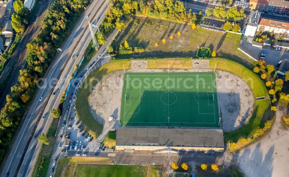 Gelsenkirchen from above - Football stadium Glueckauf in Gelsenkirchen in the state North Rhine-Westphalia