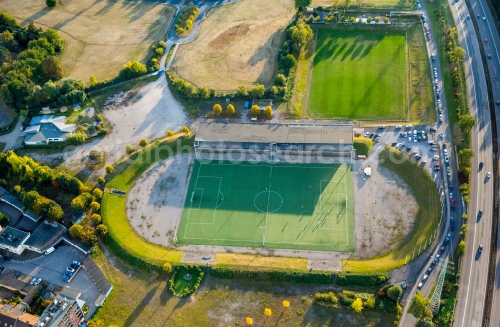 Aerial image Gelsenkirchen - Football stadium Glueckauf in Gelsenkirchen in the state North Rhine-Westphalia