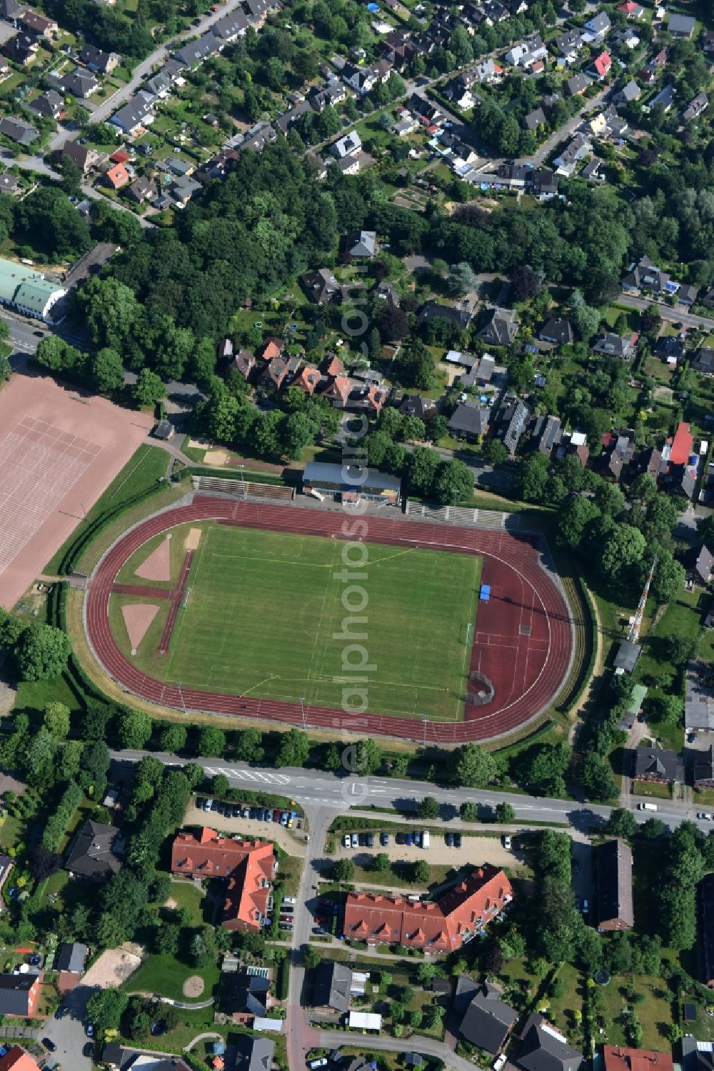 Aerial image Itzehoe - Football stadium in Itzehoe in the state Schleswig-Holstein