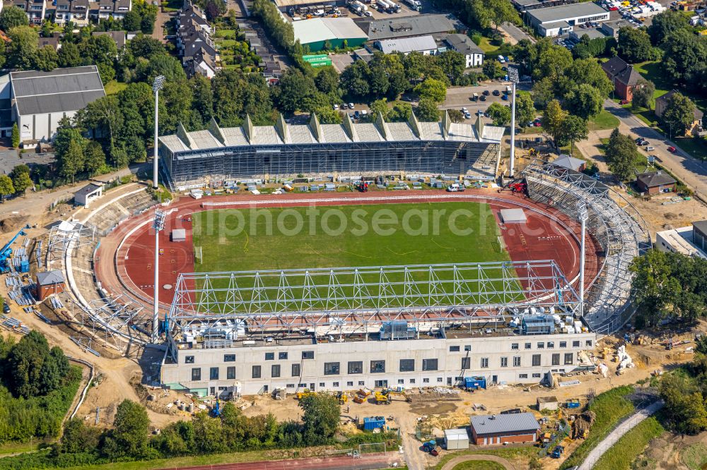 Wattenscheid from the bird's eye view: football stadium Lohrheidestadion on street Lohrheidestrasse in Wattenscheid at Ruhrgebiet in the state North Rhine-Westphalia, Germany