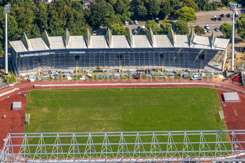 Aerial image Wattenscheid - football stadium Lohrheidestadion on street Lohrheidestrasse in Wattenscheid at Ruhrgebiet in the state North Rhine-Westphalia, Germany