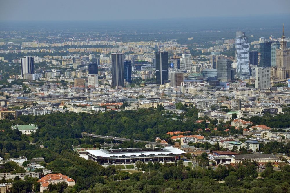 Warschau from above - The Pepsi Arena - formerly Stadium Wojska Polskiego, Army Stadium - now the football stadium of the Polish club Legia Warsaw in Poland