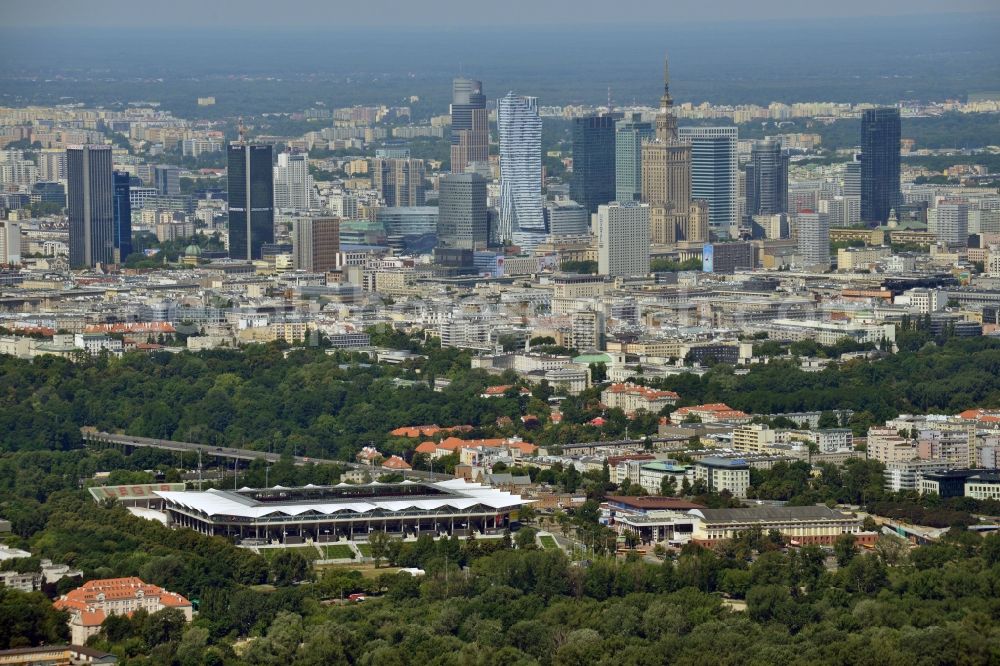 Warschau from the bird's eye view: The Pepsi Arena - formerly Stadium Wojska Polskiego, Army Stadium - now the football stadium of the Polish club Legia Warsaw in Poland