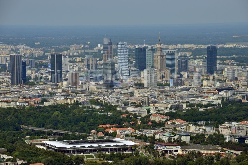 Aerial image Warschau - The Pepsi Arena - formerly Stadium Wojska Polskiego, Army Stadium - now the football stadium of the Polish club Legia Warsaw in Poland