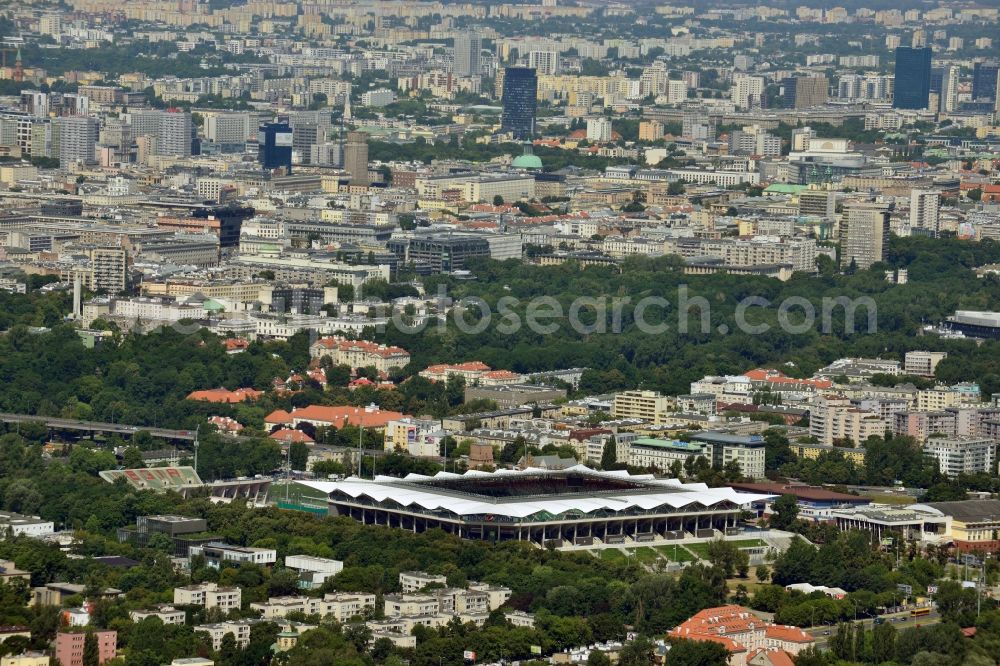 Aerial photograph Warschau - The Pepsi Arena - formerly Stadium Wojska Polskiego, Army Stadium - now the football stadium of the Polish club Legia Warsaw in Poland